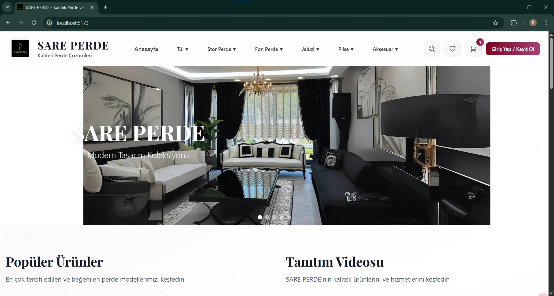 Sare Perde - Modern E-ticaret Platformu